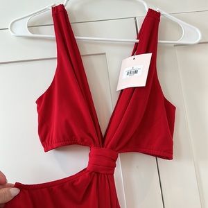 Kittenish Red Cutout Maxi Dress